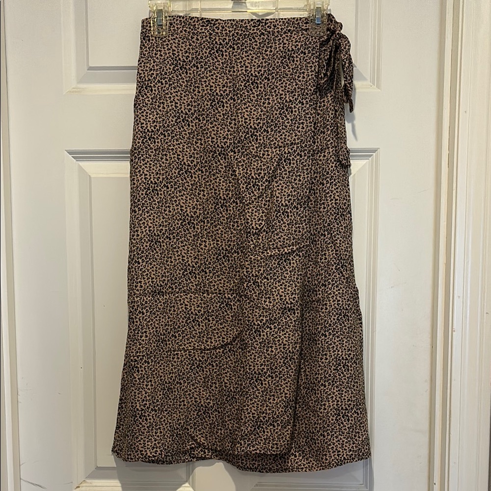 Leopard Print Wrap Skirt